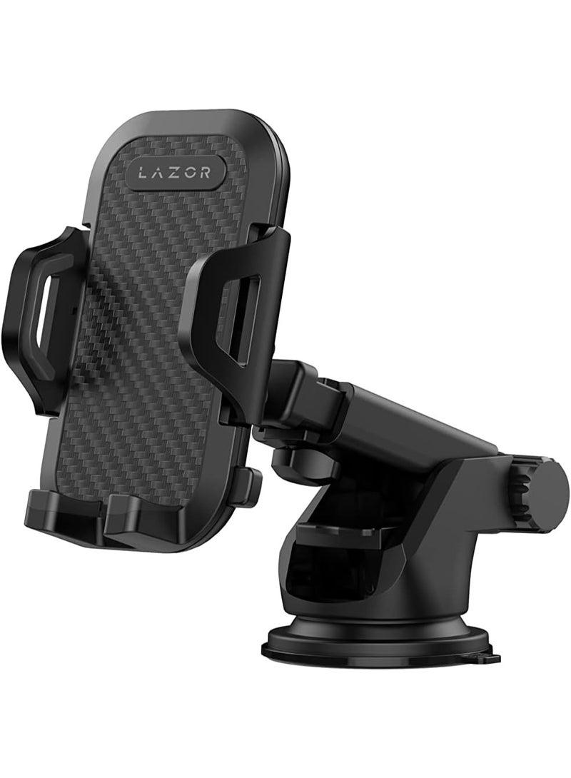 LAZOR 360 degrees Adjustable Car Phone Mount with Extendable adjustable and extendable arm & High-stability strong suction cup CH05, Black - Image 4